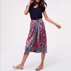 LOFT Rose Garden Wrap Midi Skirt